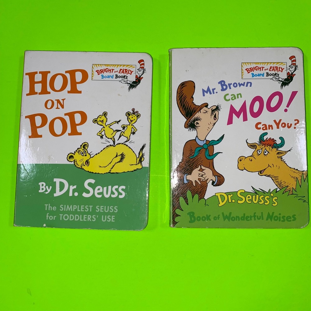 Dr Seuss Board Books Hop on Pop Mr Brown Can Moo Can You 2 Book Set Random House
